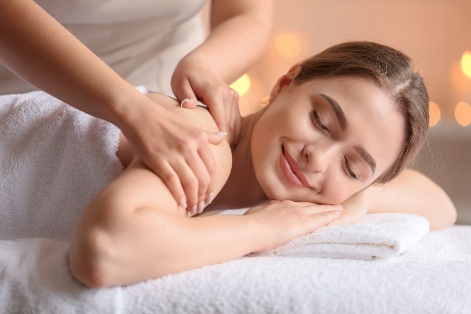 A spa treatment room prepared for a guest